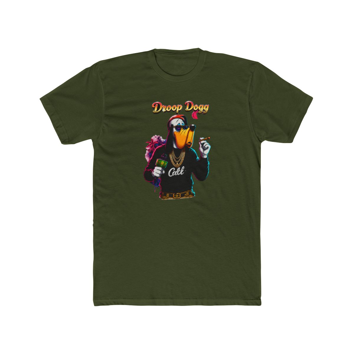 Droop Dogg Character Graphic T Shirt Tee | Streetwear, Vaporwave Art / Snoop Dog - alternate angle 2, merchandise